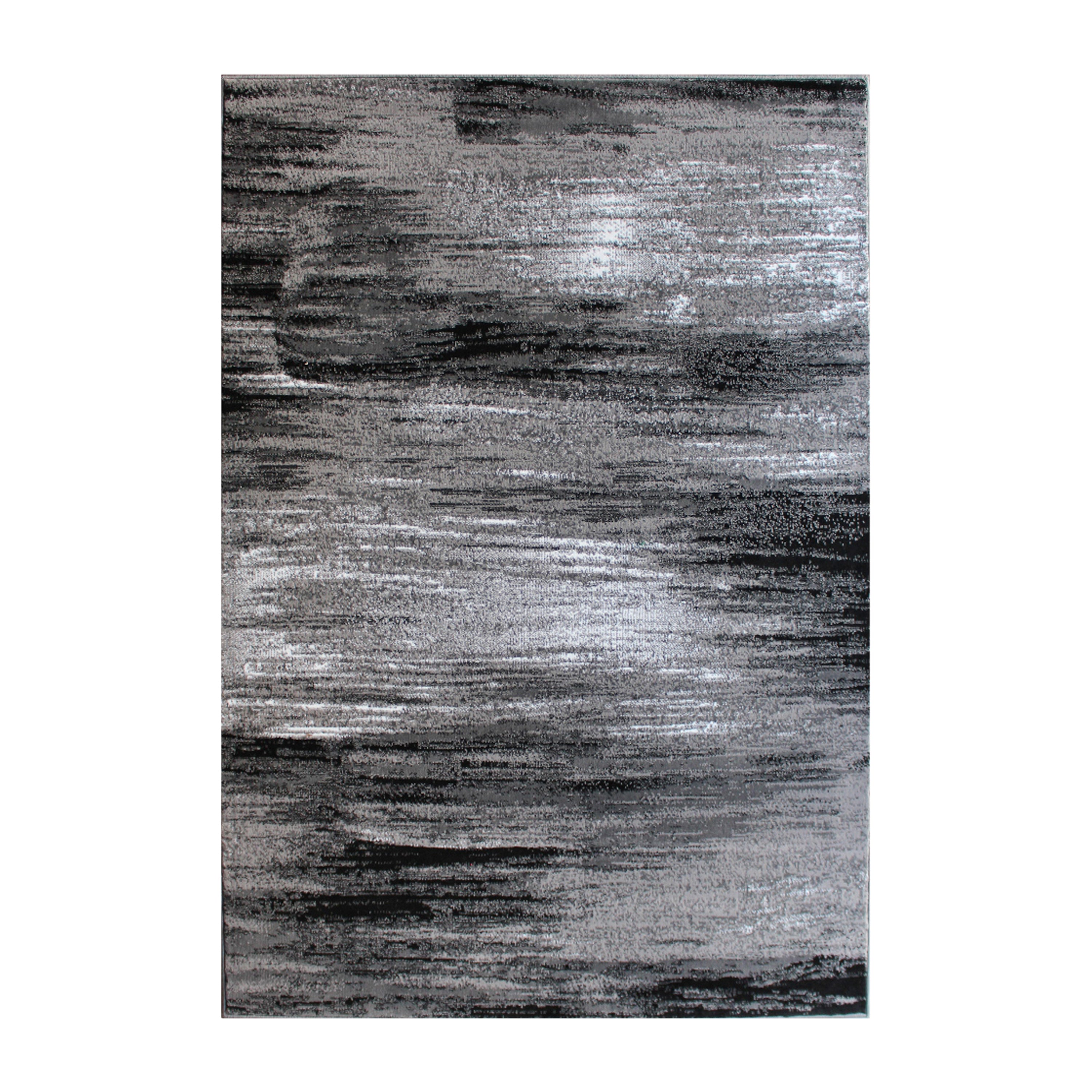 Rylan Collection 5' x 7' Gray Scraped Design Area Rug - Olefin Rug with Jute Backing - Living Room, Bedroom, Entryway