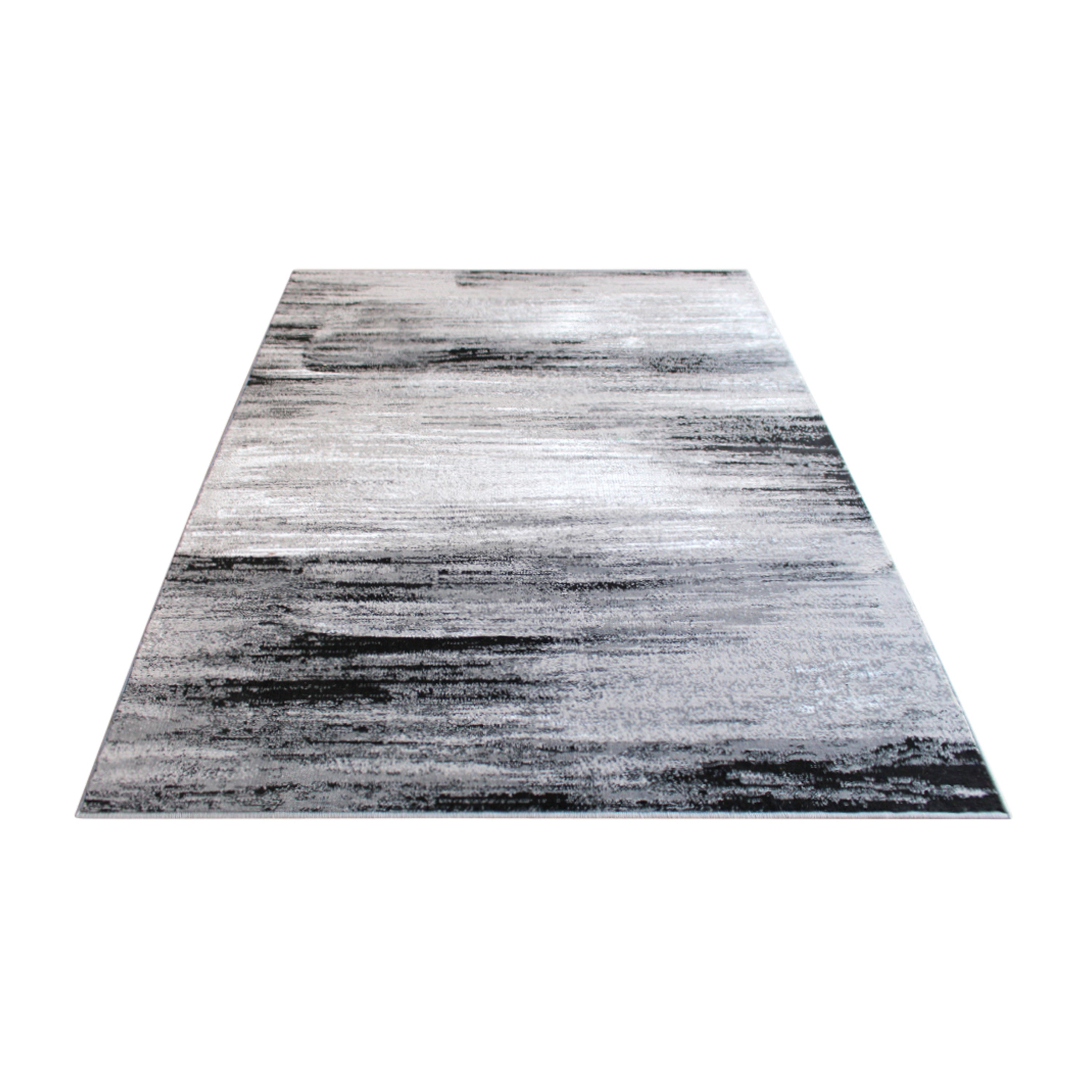 Rylan Collection 5' x 7' Gray Scraped Design Area Rug - Olefin Rug with Jute Backing - Living Room, Bedroom, Entryway