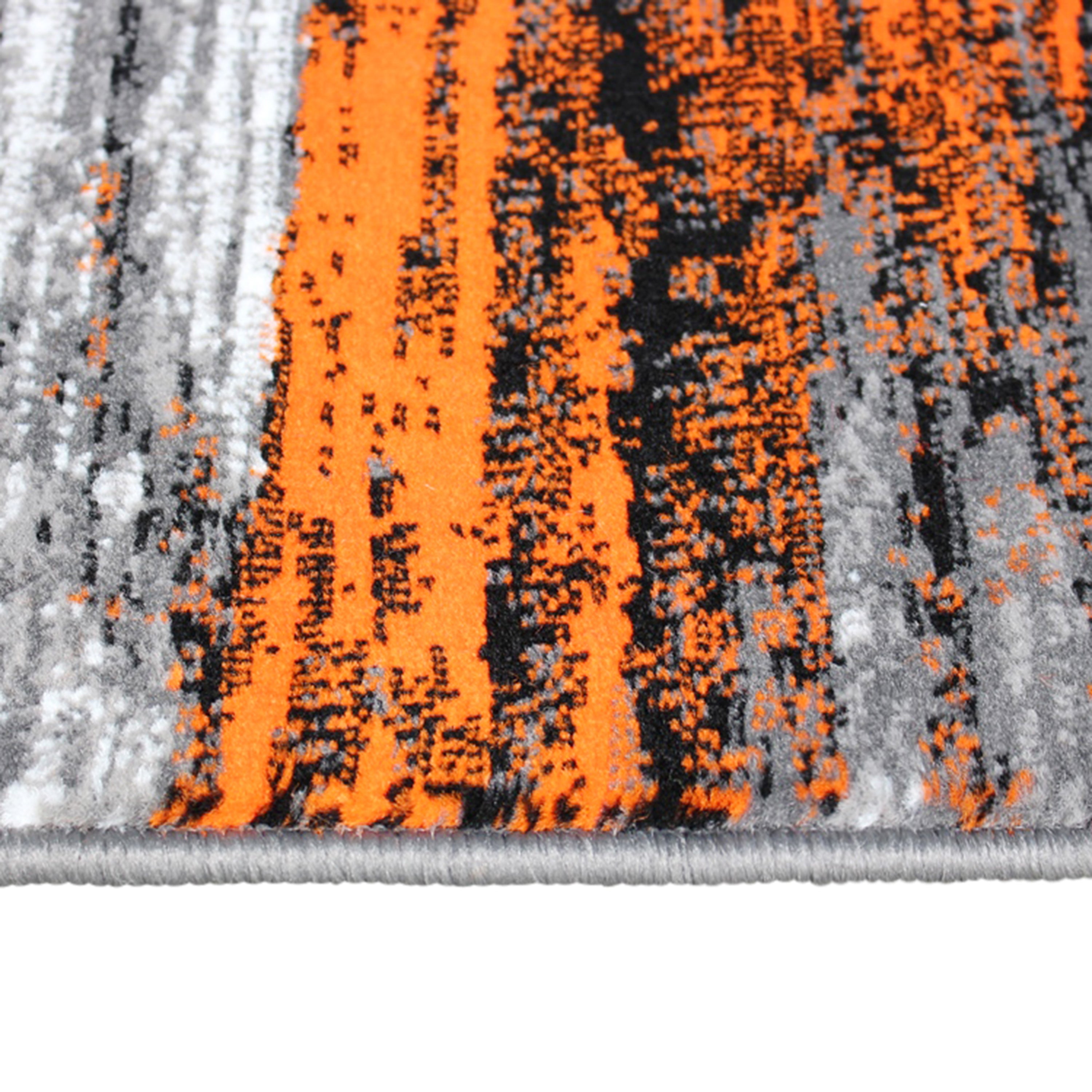 Rylan Collection 5' x 7' Orange Scraped Design Area Rug - Olefin Rug with Jute Backing - Living Room, Bedroom, Entryway