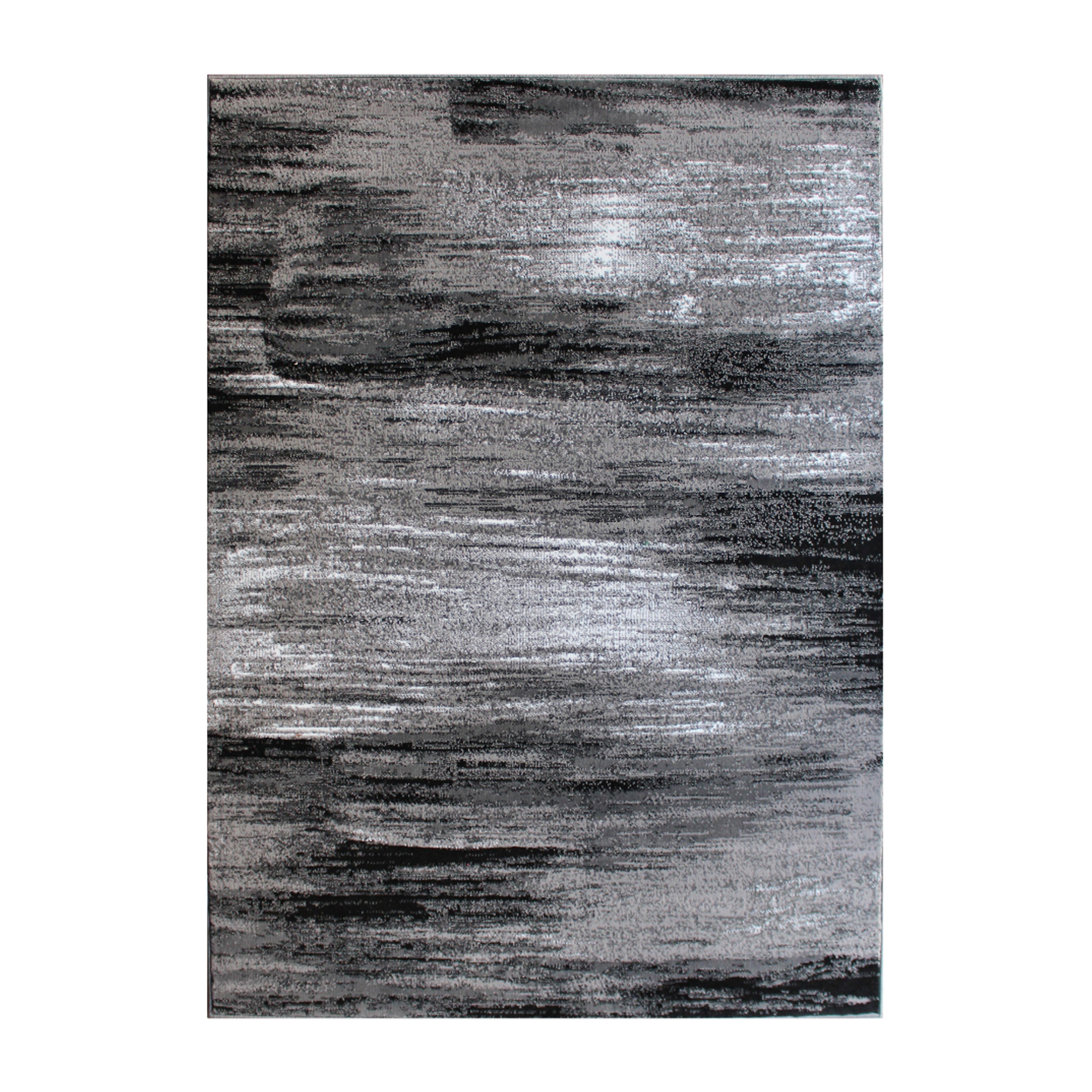 Rylan Collection 6' x 9' Gray Scraped Design Area Rug - Olefin Rug with Jute Backing - Living Room, Bedroom, Entryway