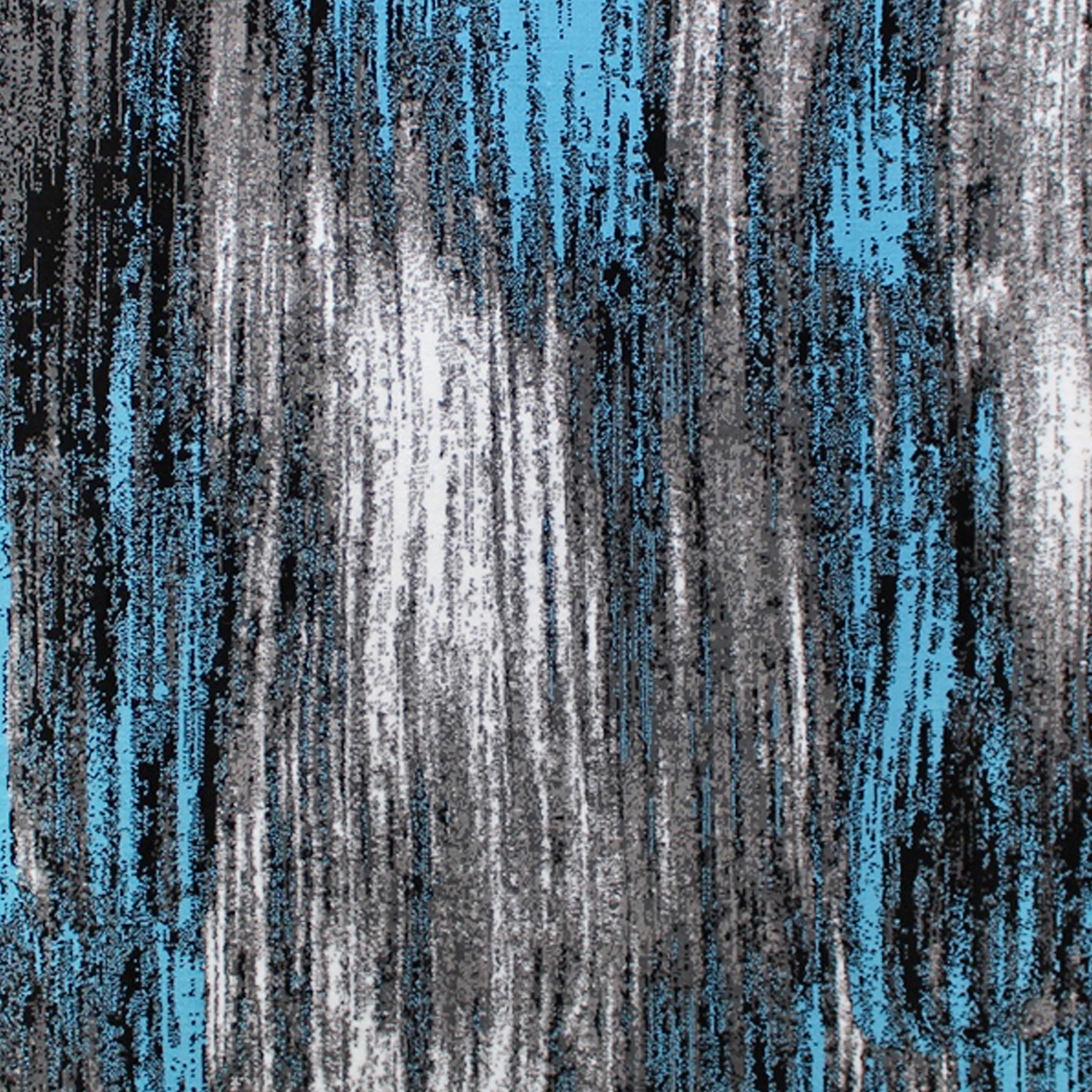 Rylan Collection 8' x 10' Blue Scraped Design Area Rug - Olefin Rug with Jute Backing - Living Room, Bedroom, Entryway