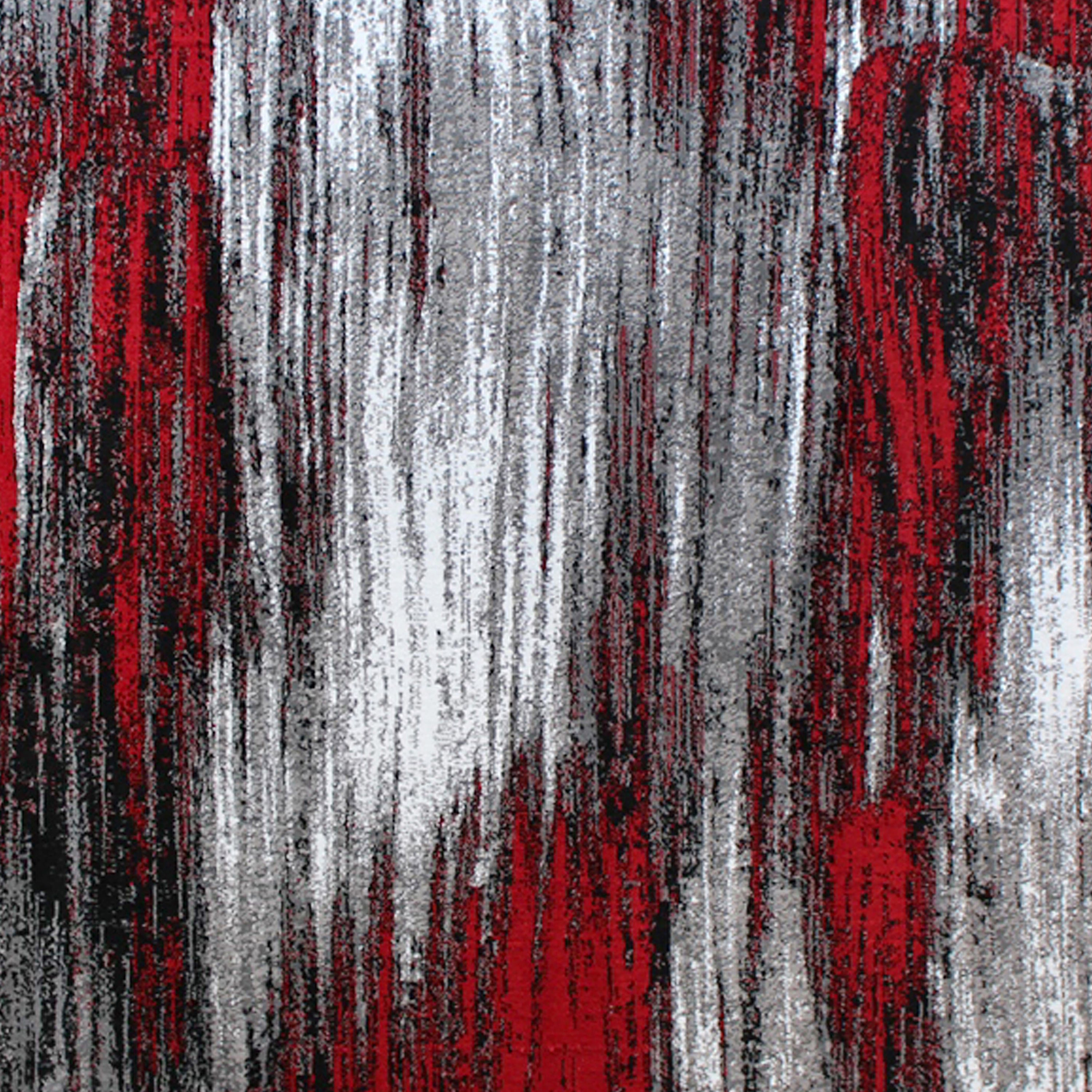 Rylan Collection 8' x 10' Red Scraped Design Area Rug - Olefin Rug with Jute Backing - Living Room, Bedroom, Entryway