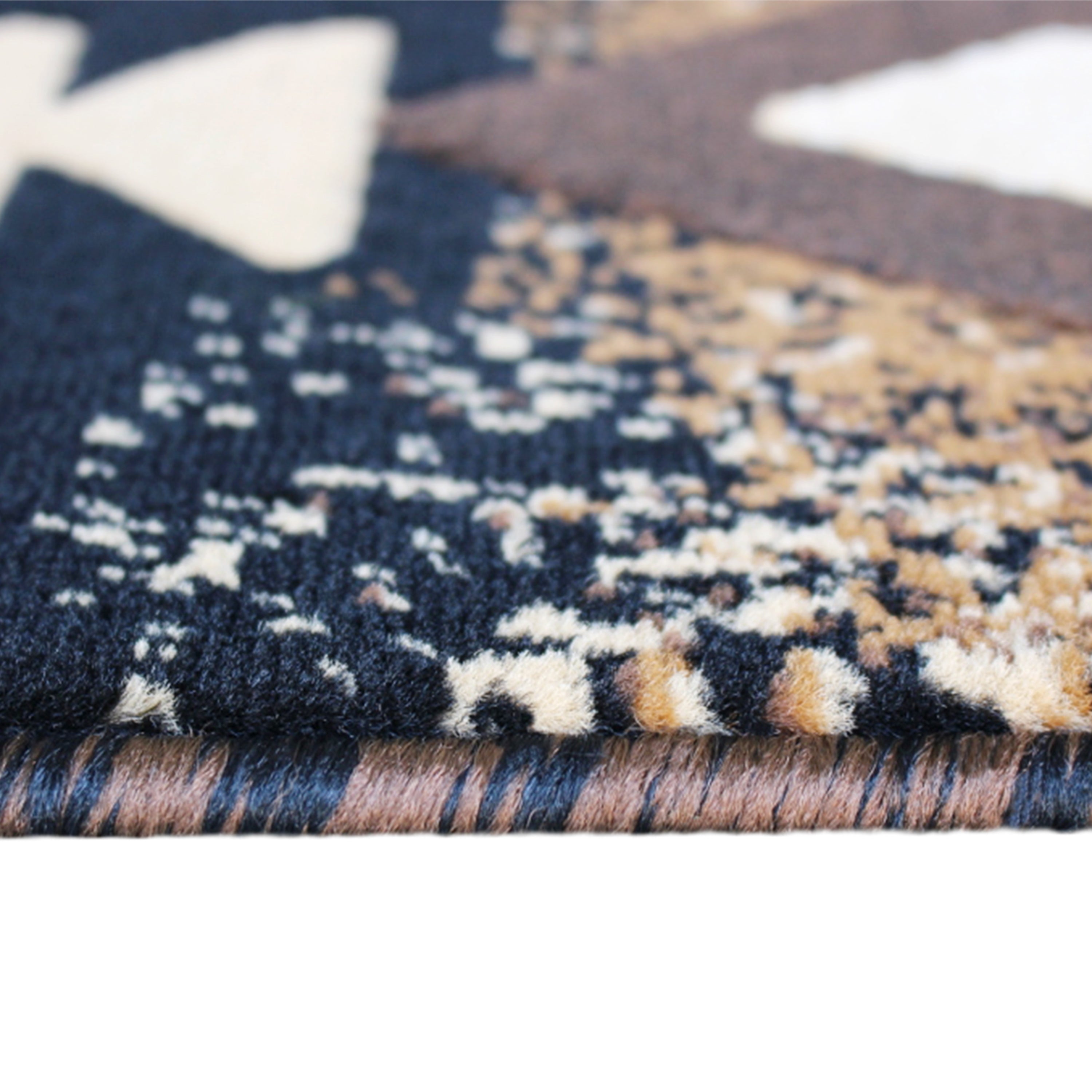 Mohave Collection 8' x 10' Black Traditional Southwestern Style Area Rug - Olefin Fibers with Jute Backing