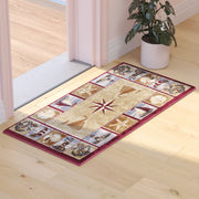 Inis Collection 2' x 3' Beige Nautical Area Rug with Jute Backing for Living Room, Bedroom, Entryway
