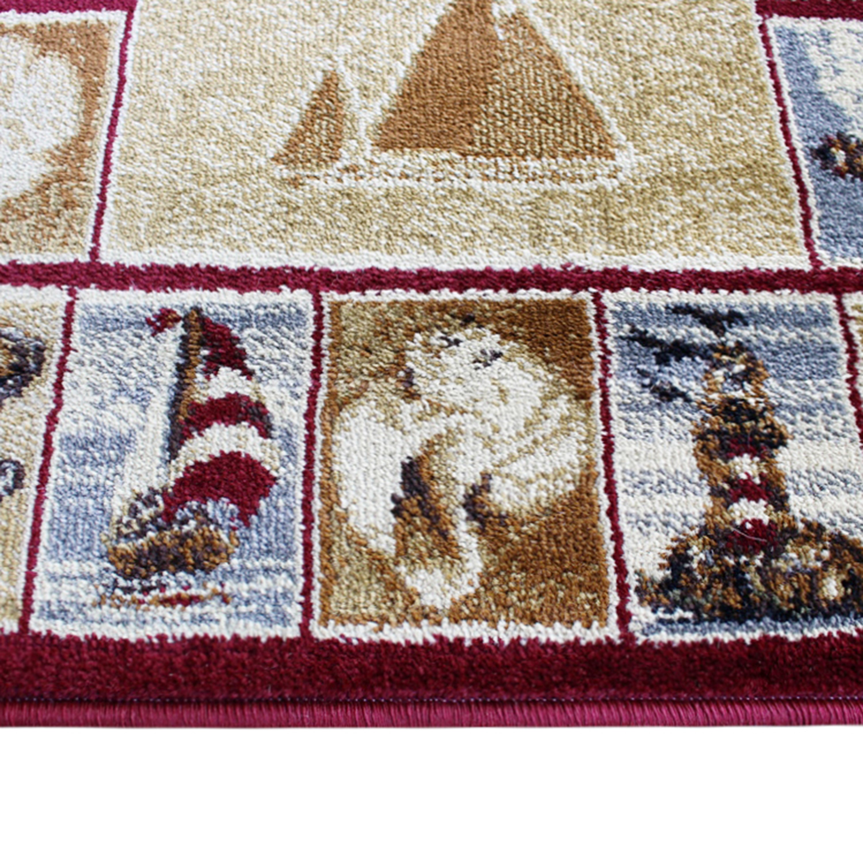 Inis Collection 2' x 3' Beige Nautical Area Rug with Jute Backing for Living Room, Bedroom, Entryway