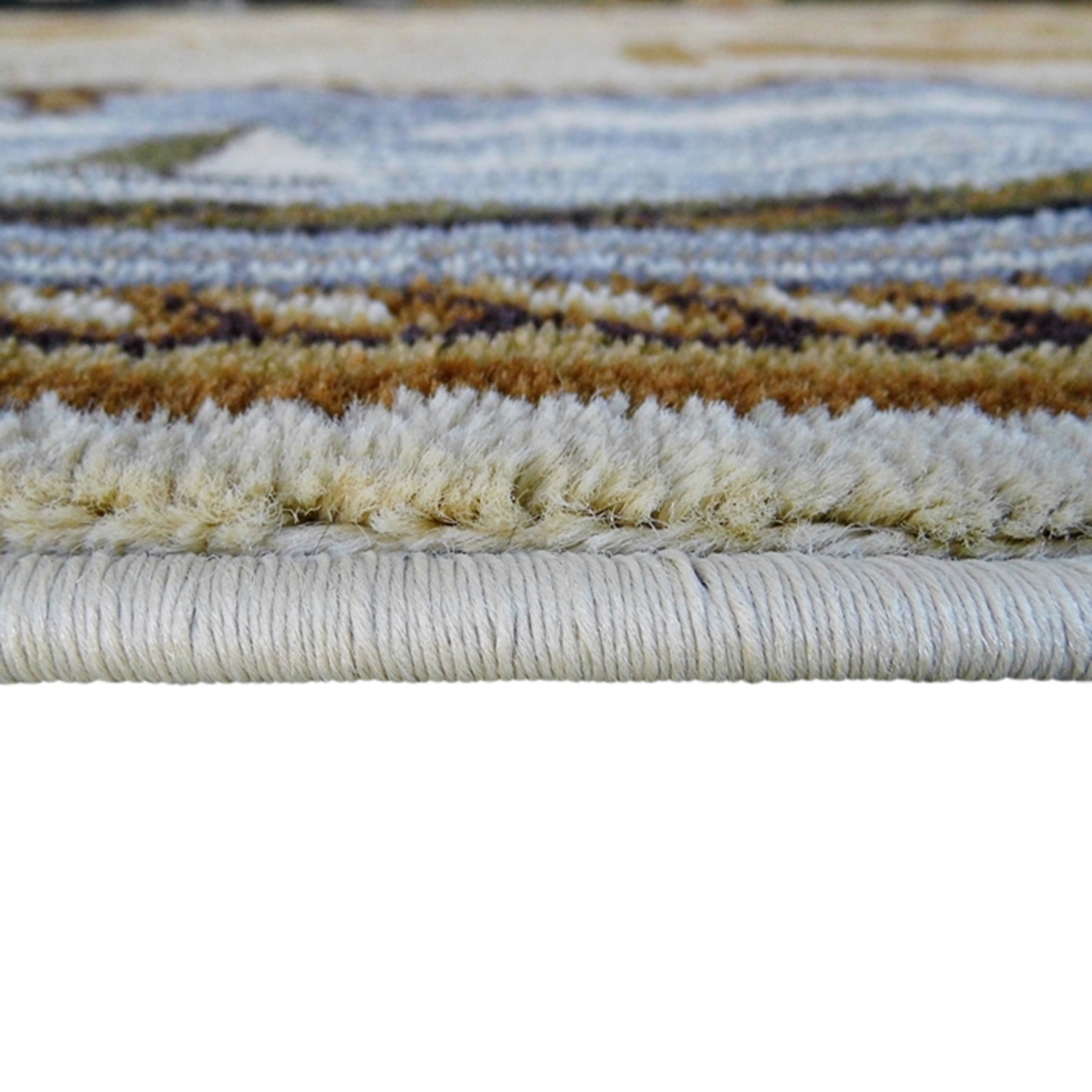 Sovalye Collection Beige Nautical Themed 5' x 7' Area Rug with Jute Backing for Living Room, Bedroom, Entryway