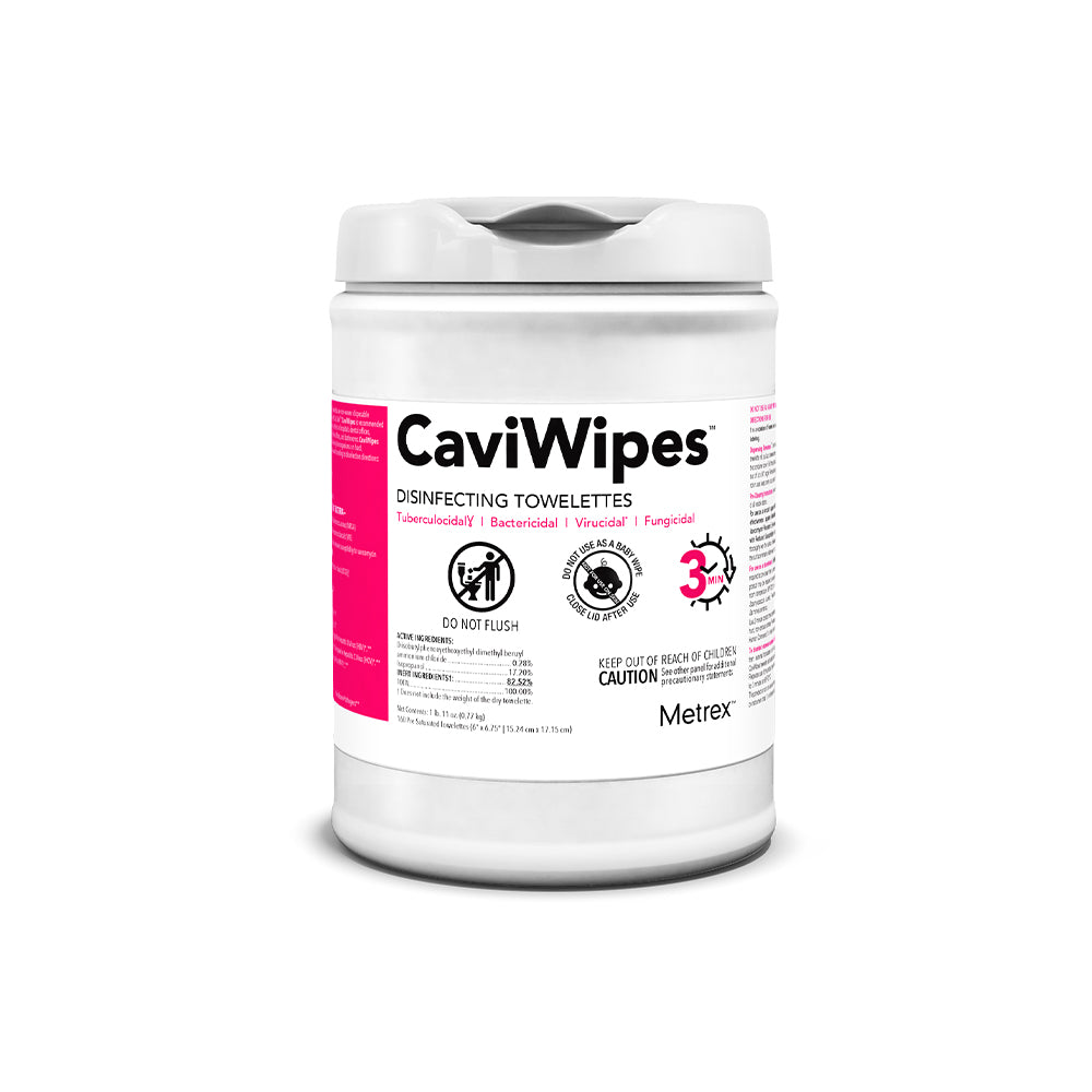Caviwipes, Standard Size Low Alcohol Surface Disinfectant, 160/Canister