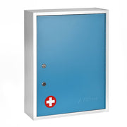 21 in. H x 16 in. W x 6 in. D Large Dual Lock Surface-Mount Medical Security Cabinet in Blue