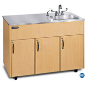 Advantage S1D Portable Sink - Maple Finish/Stainless Top  - 48.25"W x 24.25"D x 38.25"H