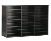 Wooden 27 Compartment Literature Orgnaizer, Black