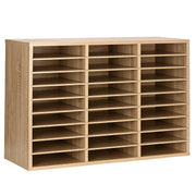Wooden 27 Compartment Literature Orgnaizer, Medium Oak