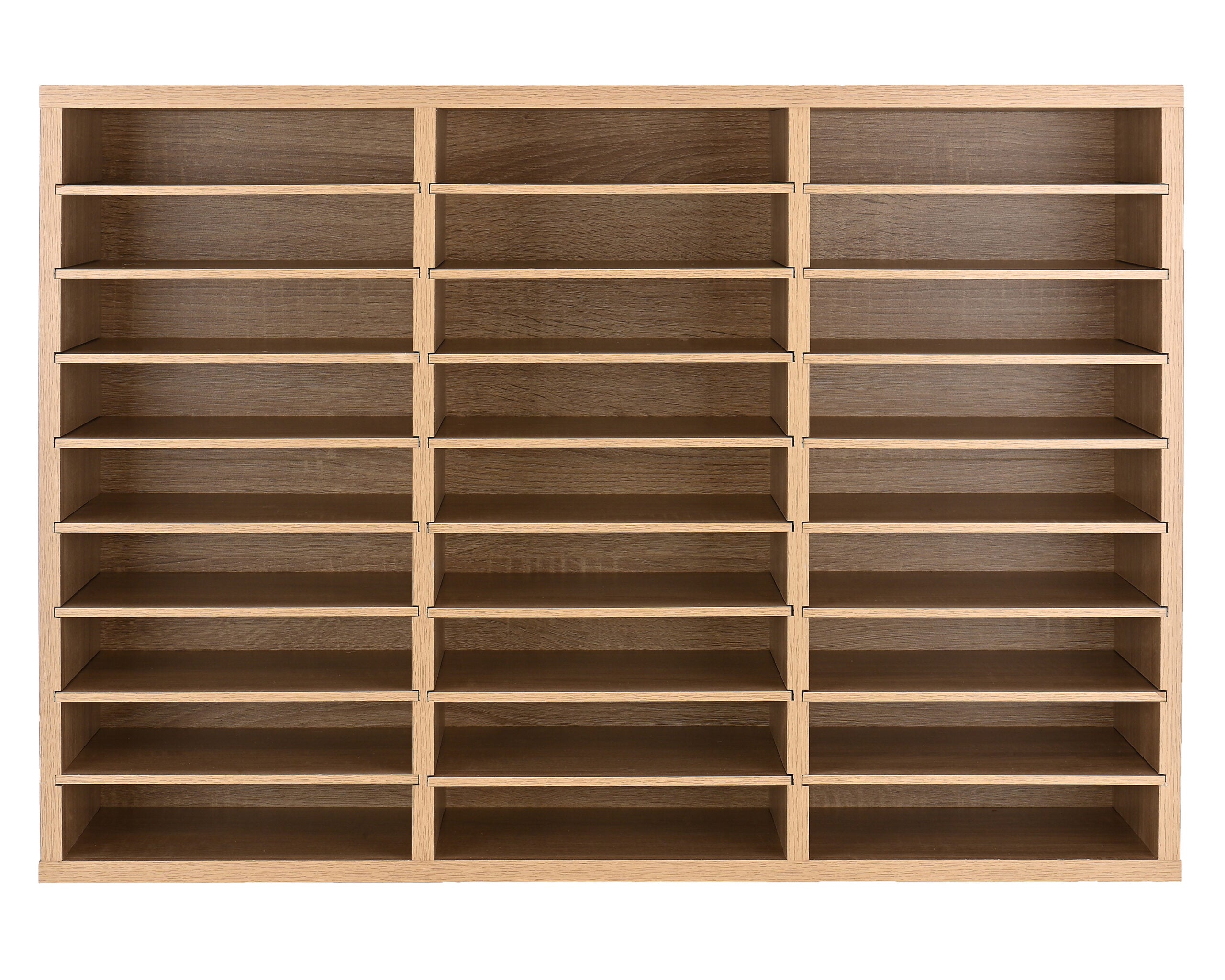 Wooden 27 Compartment Literature Orgnaizer, Medium Oak