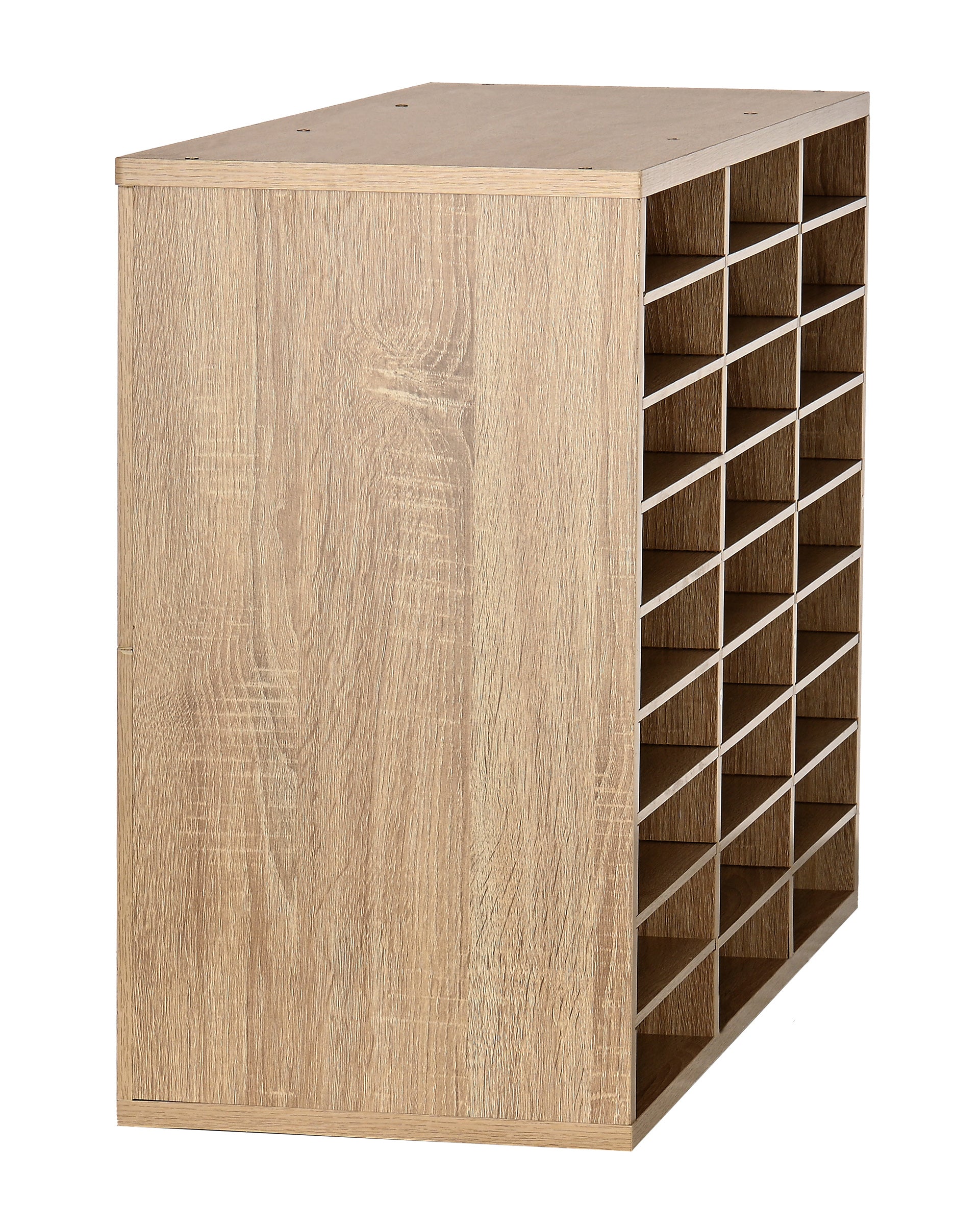 Wooden 27 Compartment Literature Orgnaizer, Medium Oak