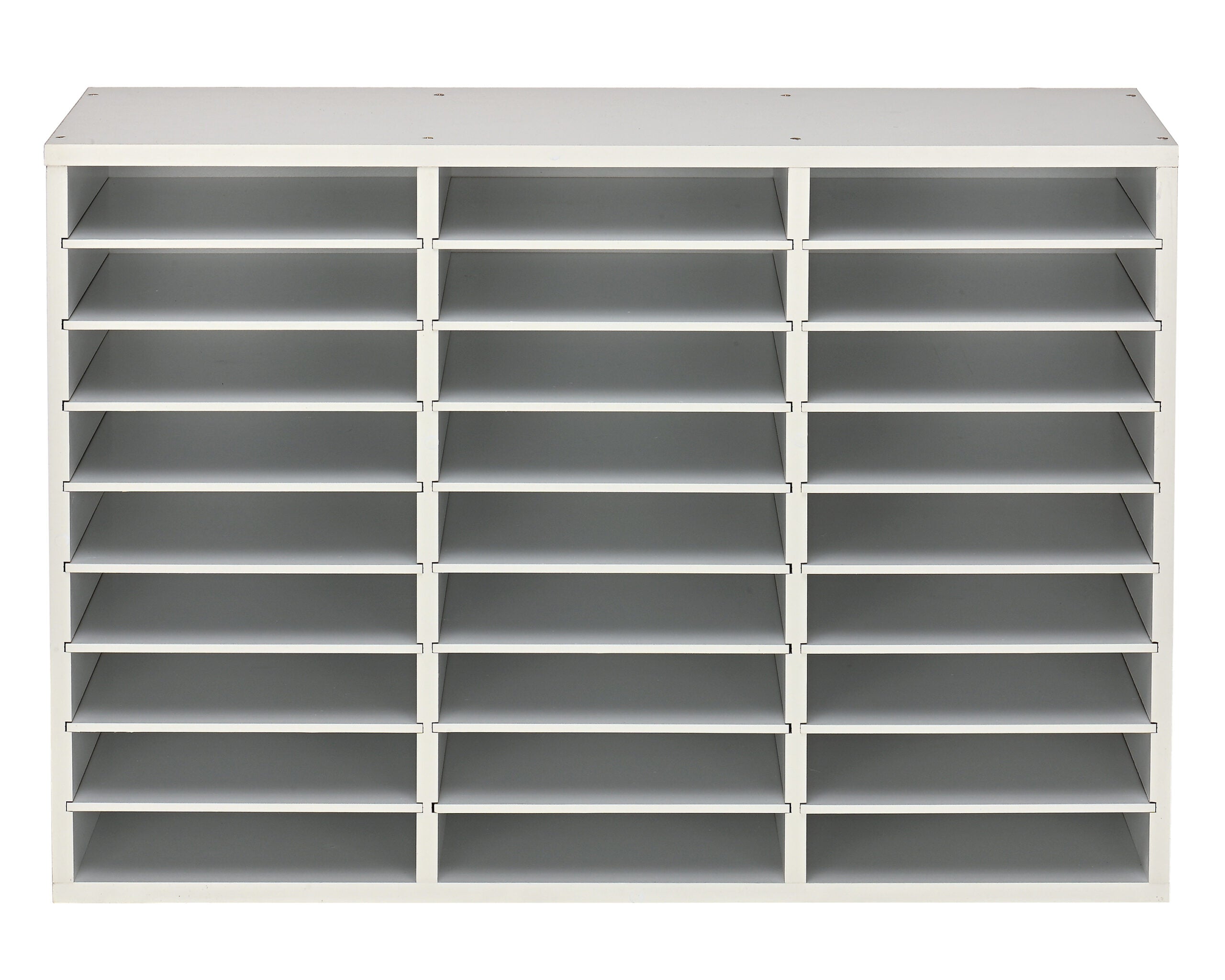 Wooden 27 Compartment Literature Orgnaizer, White
