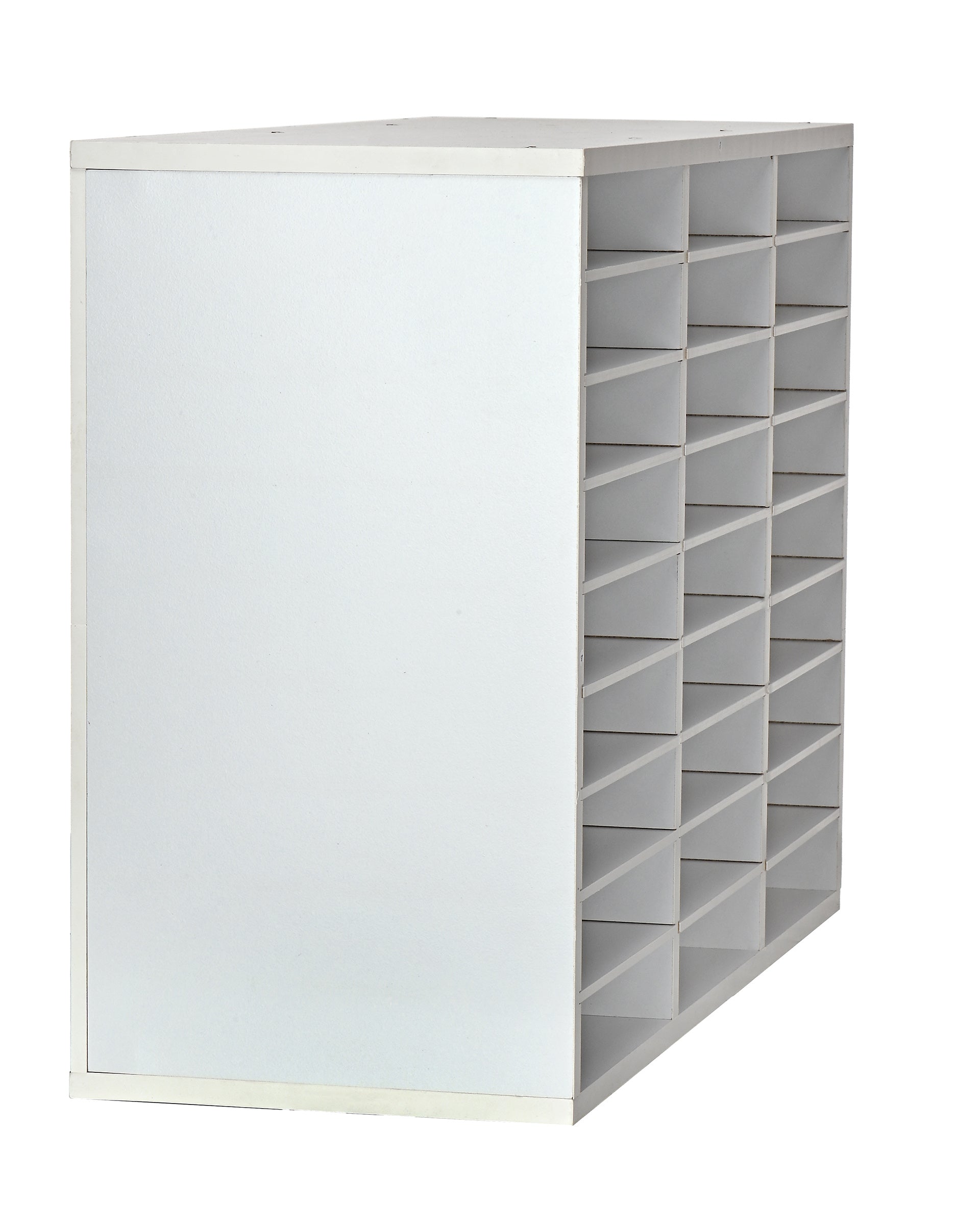 Wooden 27 Compartment Literature Orgnaizer, White