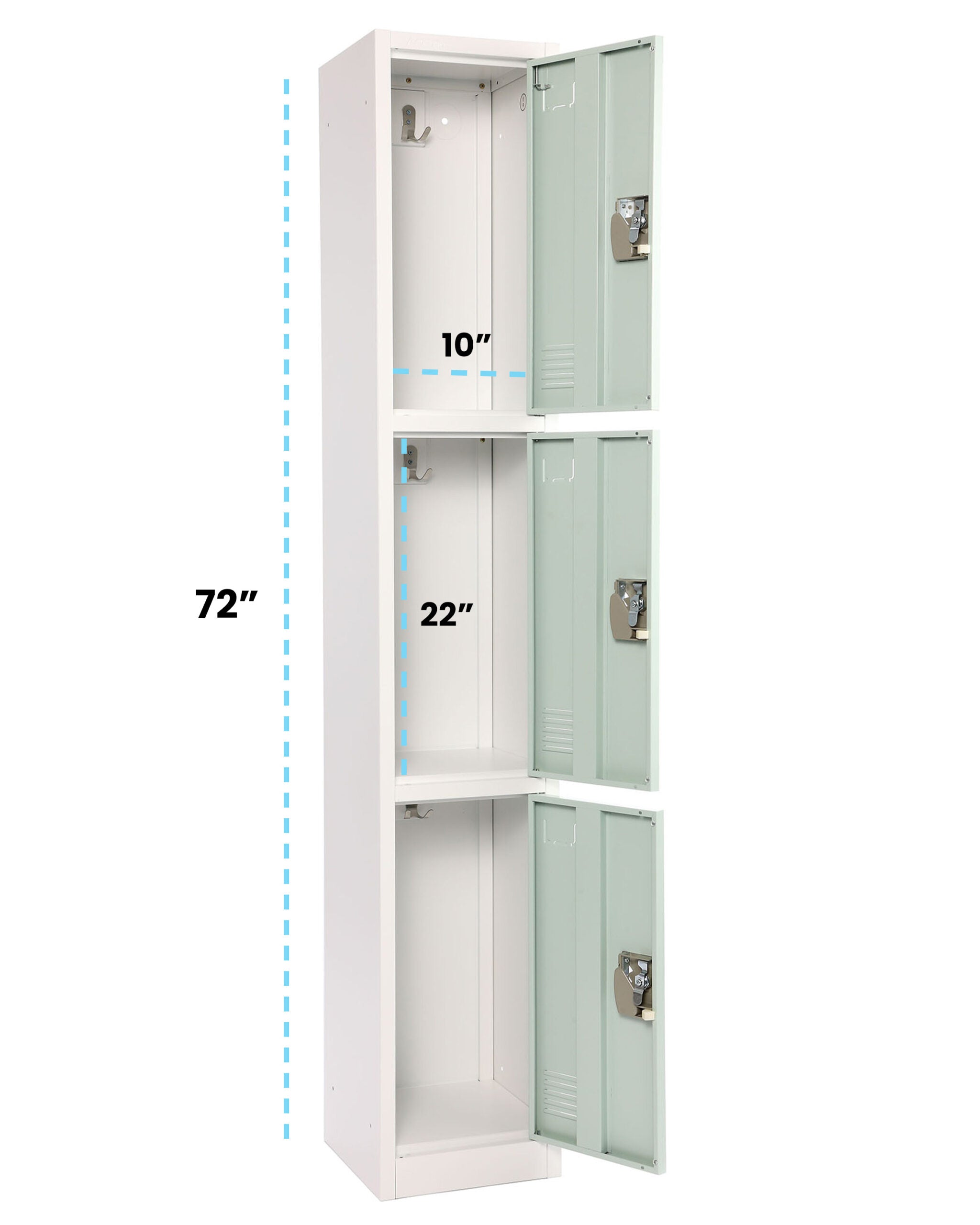 Large 3 Door Locker – Misty Green 2-Pack