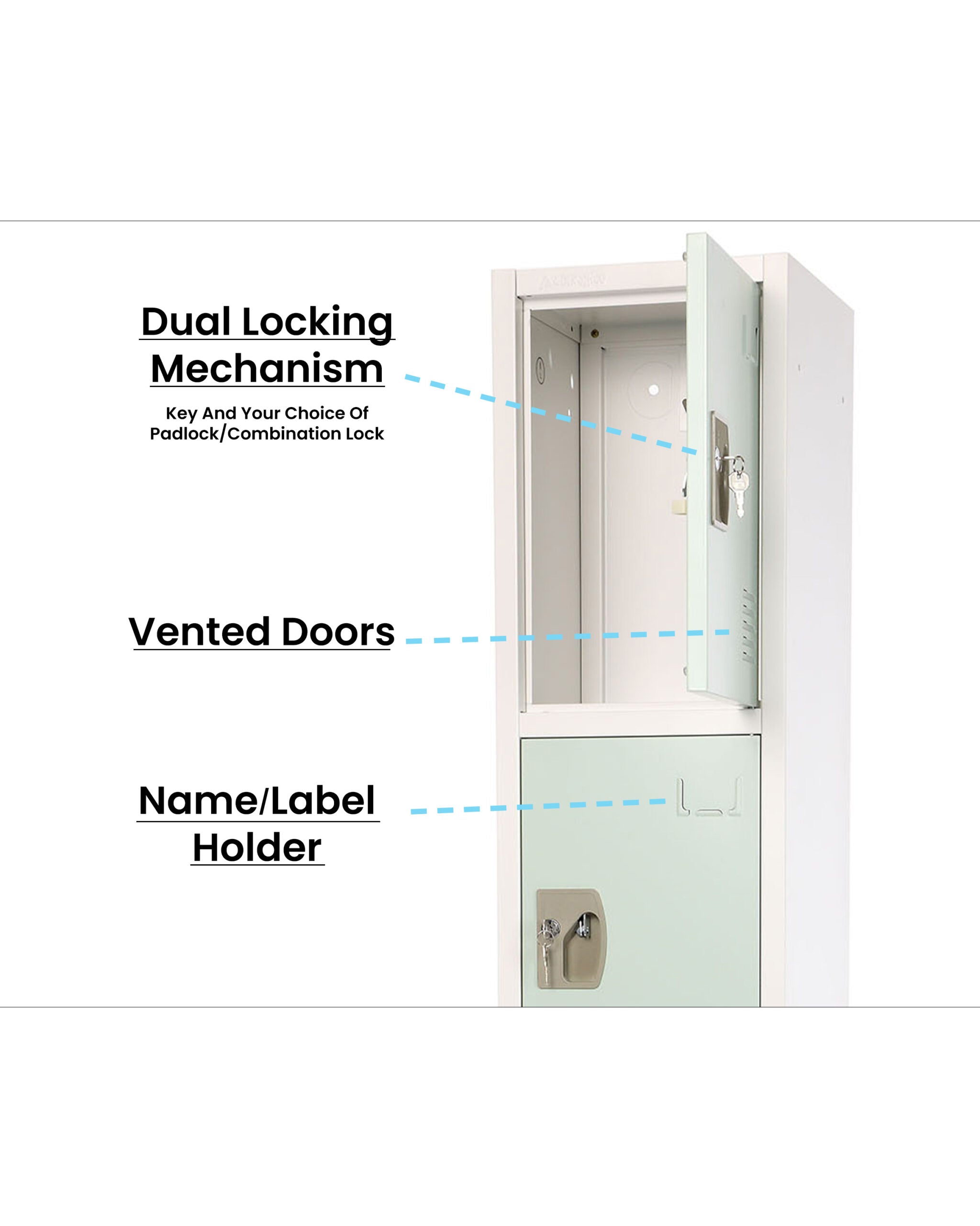Large 4 Door Locker – Misty Green 4-Pack