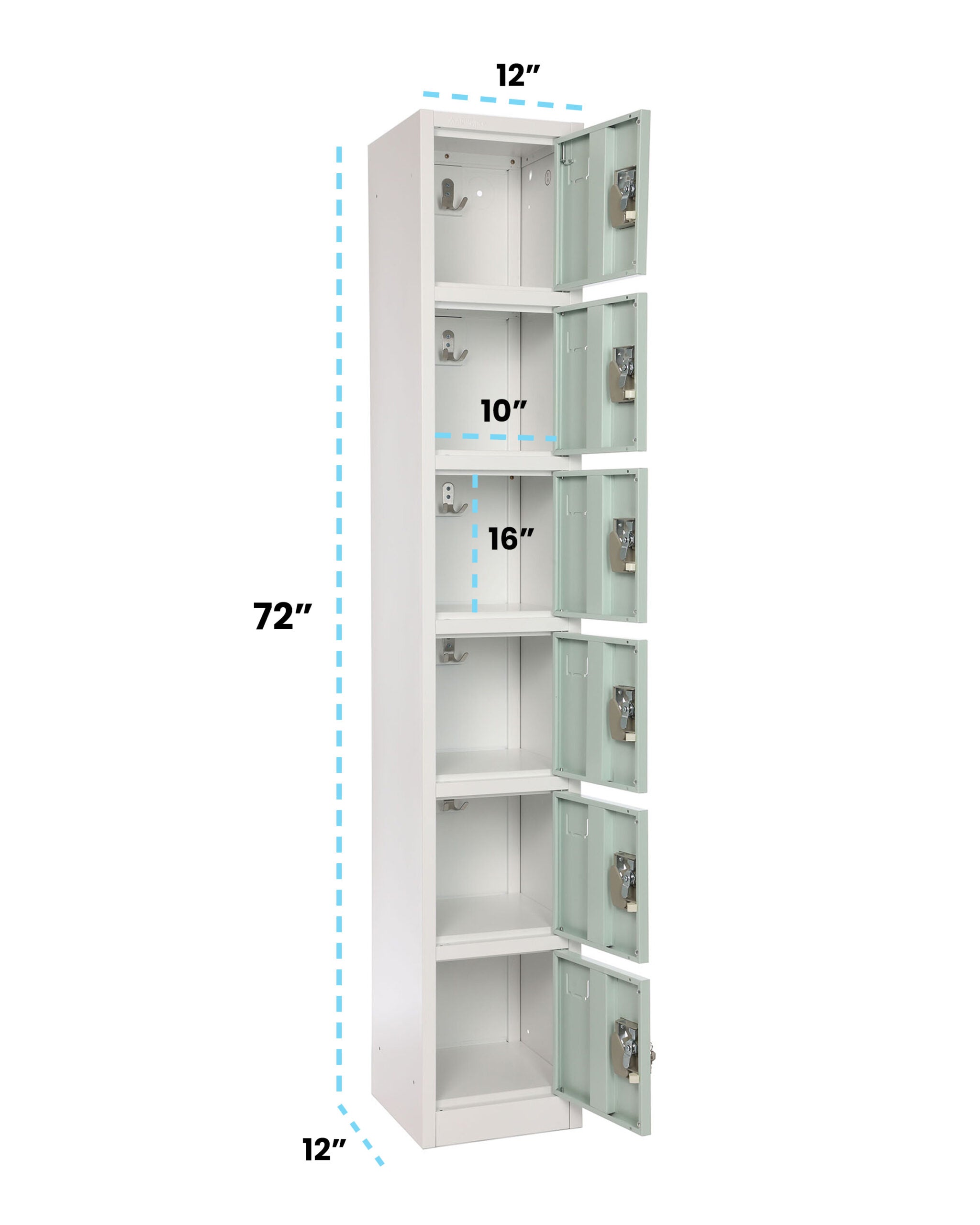 Large 6 Door Locker – Misty Green 2-Pack