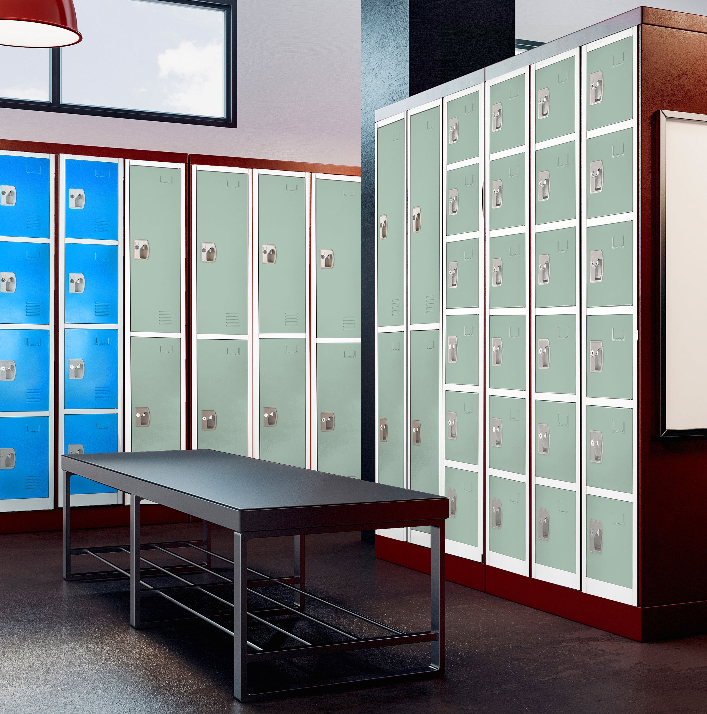 Large 6 Door Locker – Misty Green 2-Pack