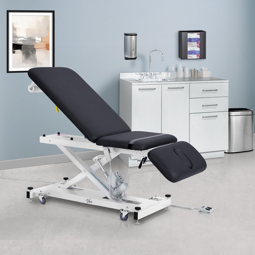 ADI903-21-SERIES Xro 3-Section Open Base Series Power Hi-Lo Exam Table with Top, Adjustable Backrest, and Leg rest