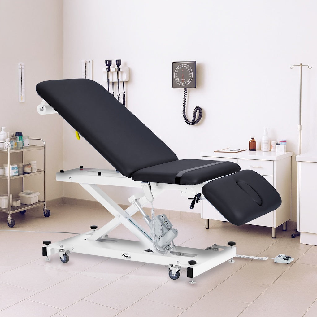 ADI903-21-SERIES Xro 3-Section Open Base Series Power Hi-Lo Exam Table with Top, Adjustable Backrest, and Leg rest