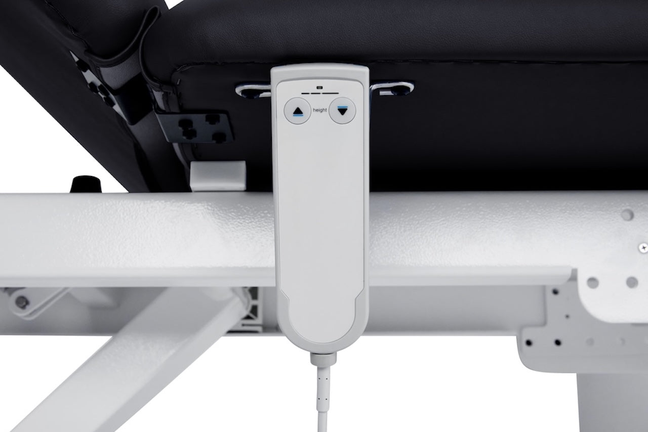 ADI903-22-SERIES Xro 3-Section Open Base Series Power Hi-Lo Exam Table with Stirrups and Leg Cushions