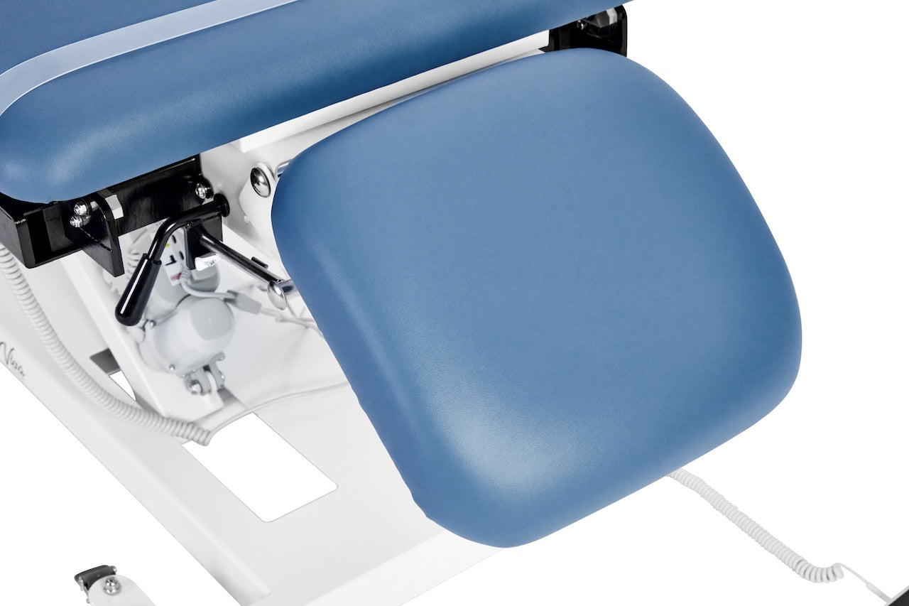 ADI903-22-SERIES Xro 3-Section Open Base Series Power Hi-Lo Exam Table with Stirrups and Leg Cushions