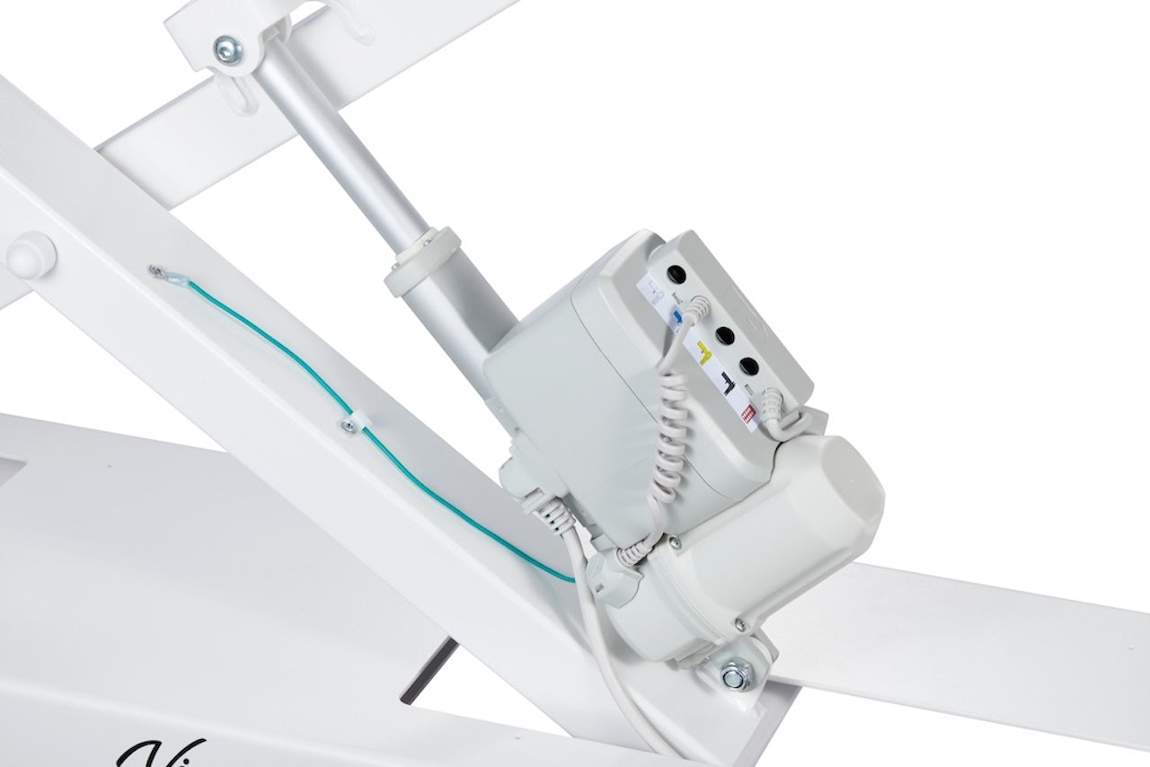 ADI903-22-SERIES Xro 3-Section Open Base Series Power Hi-Lo Exam Table with Stirrups and Leg Cushions