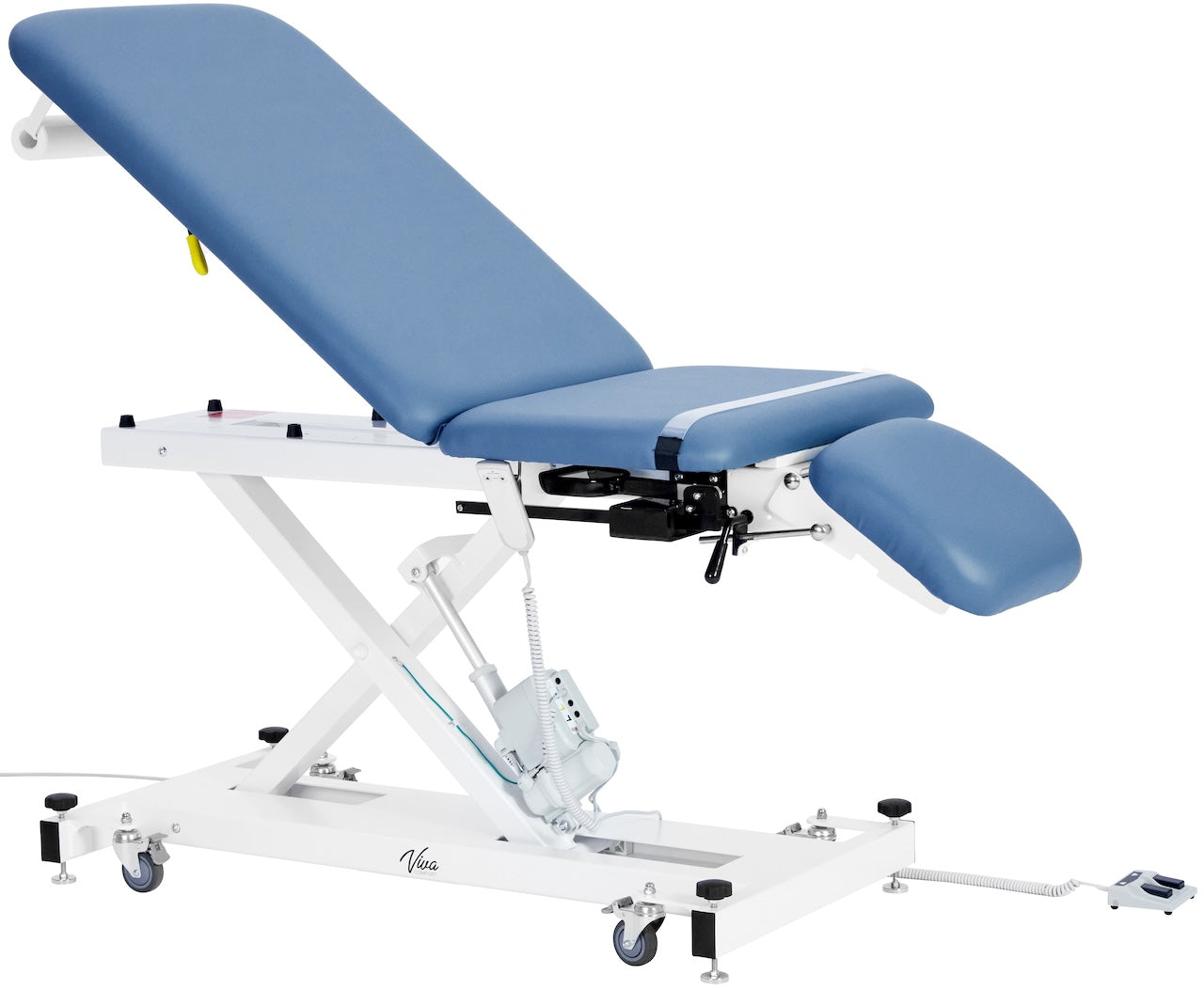 ADI903-22-SERIES Xro 3-Section Open Base Series Power Hi-Lo Exam Table with Stirrups and Leg Cushions