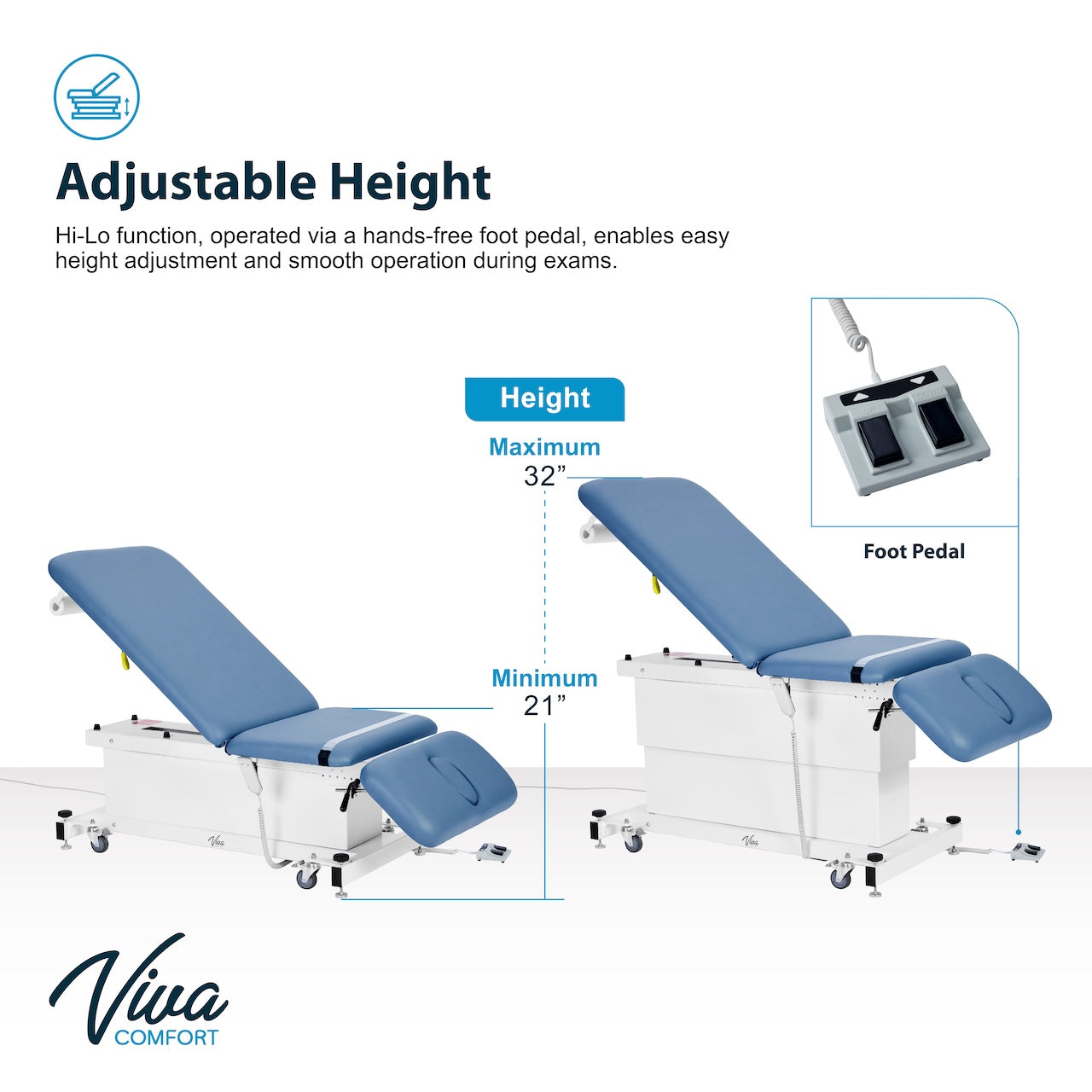 ADI903-23-SERIES: Xro 3-Section Shrouded Base Series Power Hi-Lo Exam Table (Adjustable Back, Leg-Rest & Antimicrobial Upholstery, Black)
