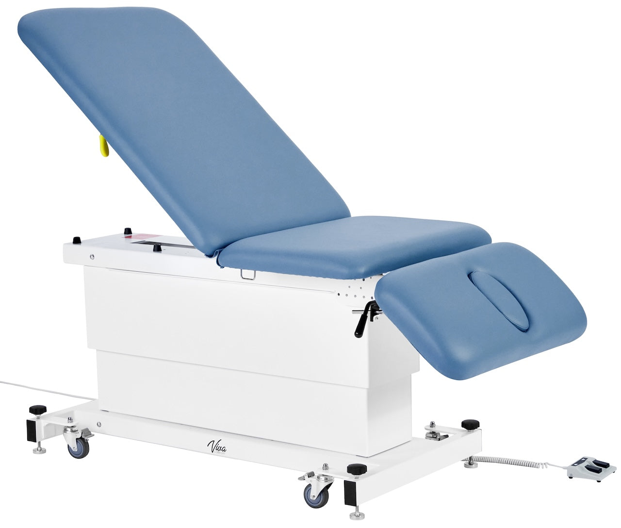 ADI903-23-SERIES: Xro 3-Section Shrouded Base Series Power Hi-Lo Exam Table (Adjustable Back, Leg-Rest & Antimicrobial Upholstery, Black)