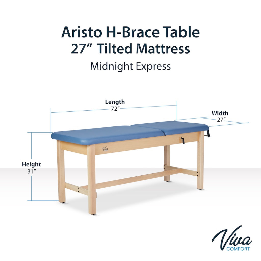 Aristo H-Brace Table，27'',Tilted Mattress,Blue