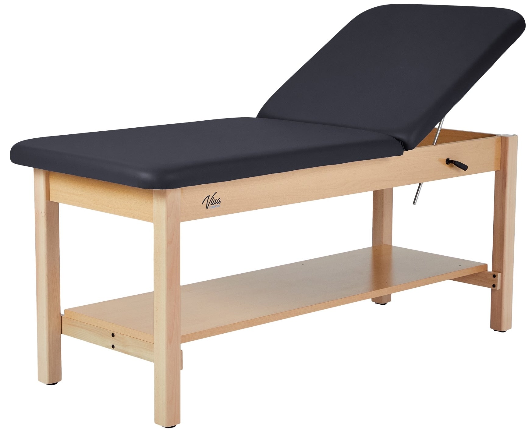 Aristo H-Brace Table With Shelf，30'',Tilted Mattress,Black
