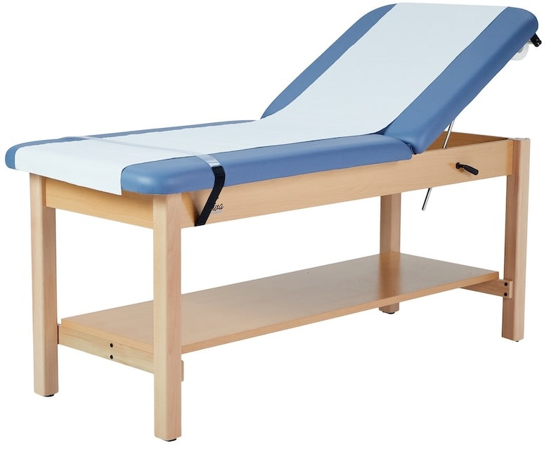 Aristo H-Brace Table With Shelf，30'',Tilted Mattress,Blue