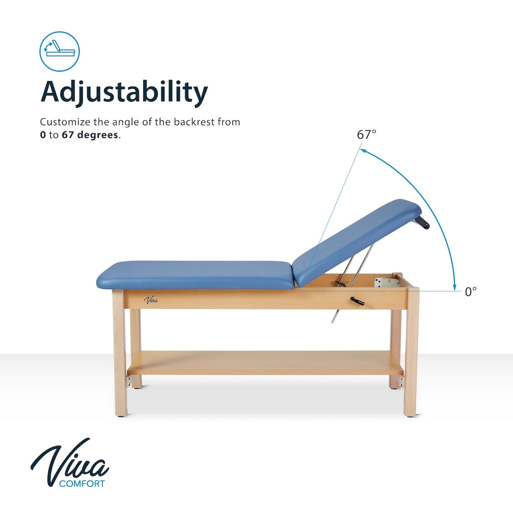 Aristo H-Brace Table With Shelf，30'',Tilted Mattress,Blue