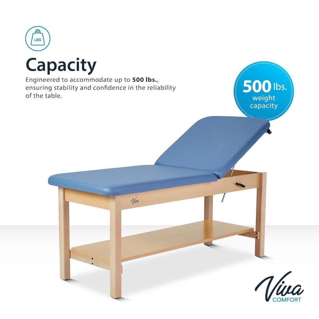 Aristo H-Brace Table With Shelf，30'',Tilted Mattress,Blue