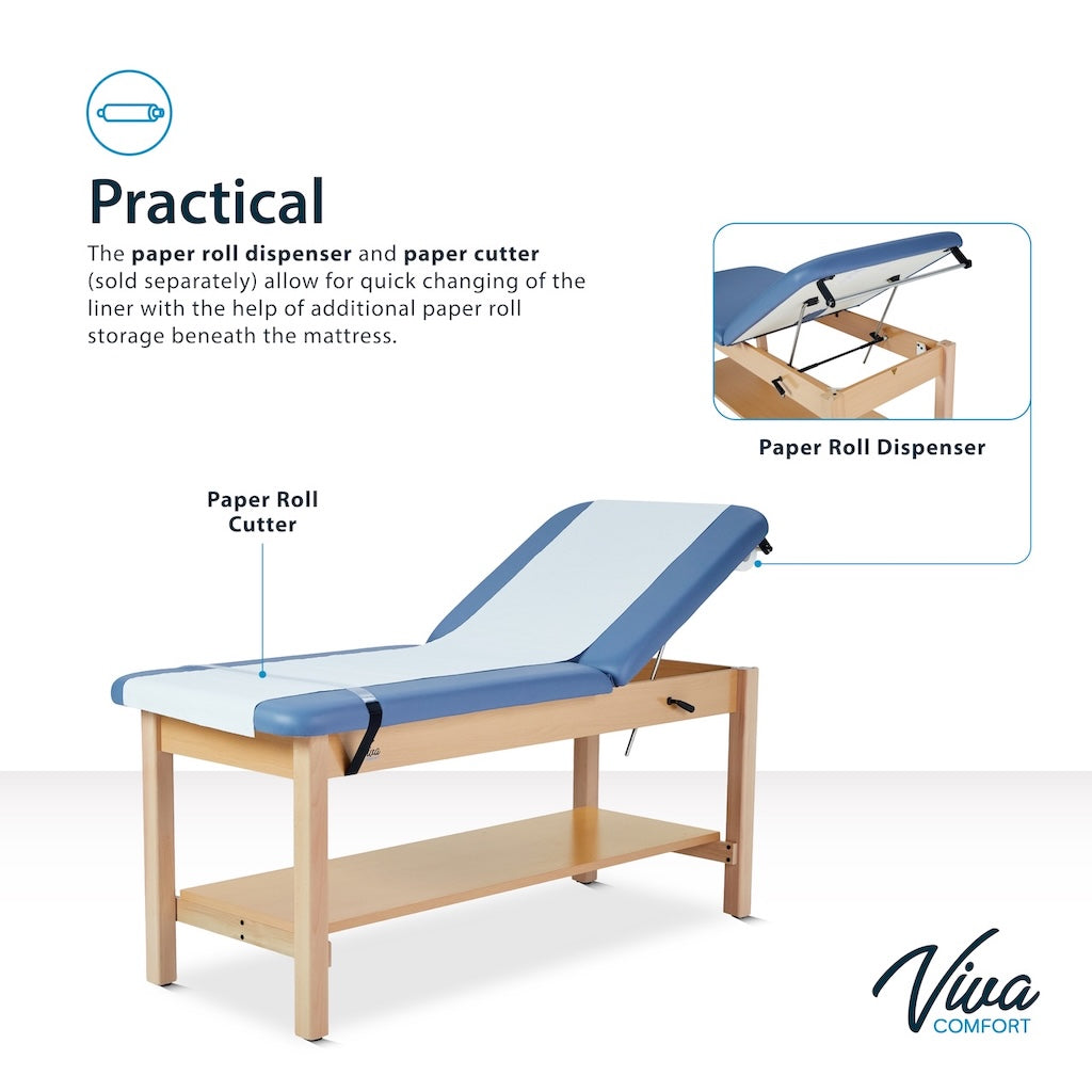 Aristo H-Brace Table With Shelf，30'',Tilted Mattress,Blue