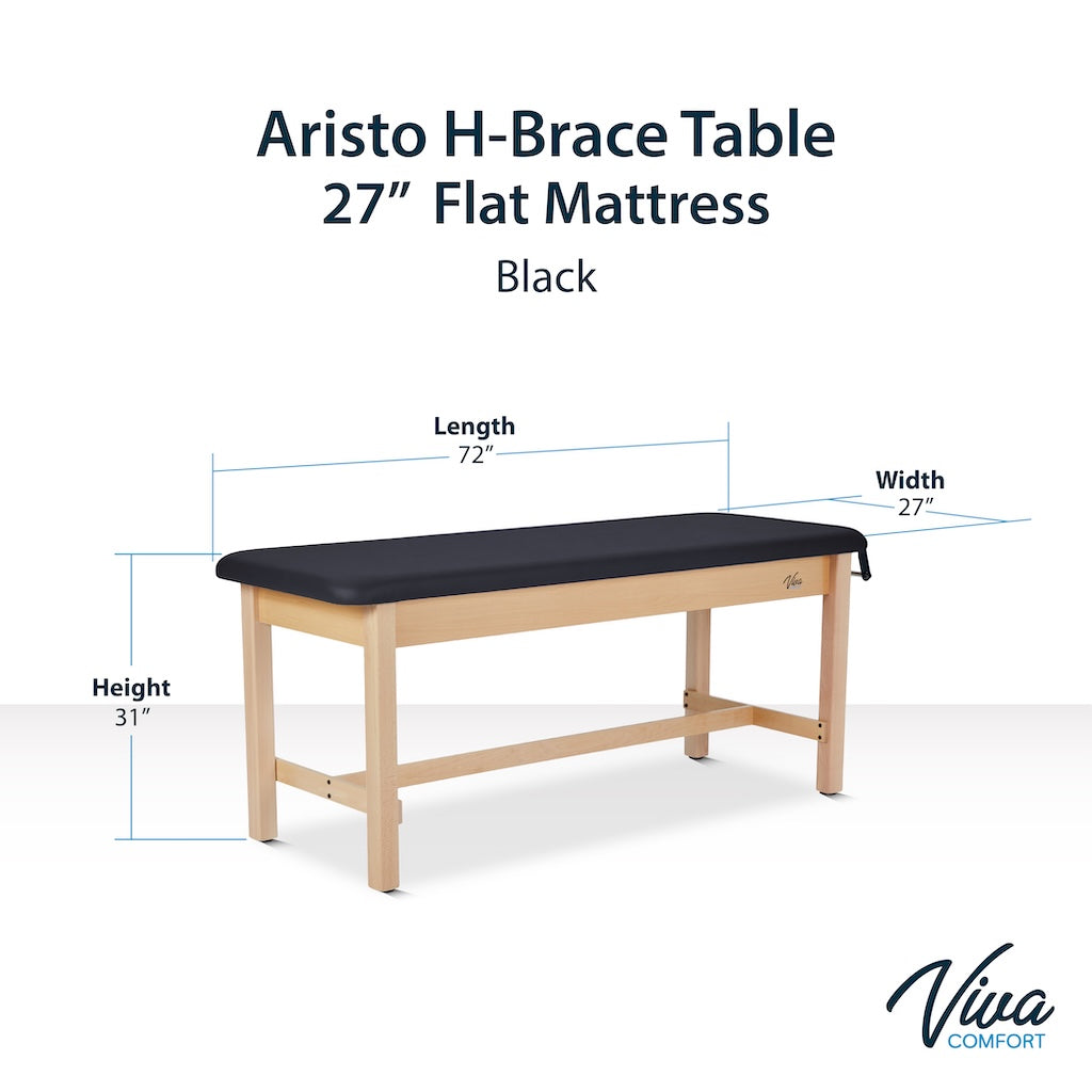 Aristo H-Brace Table，27'',Flat Mattress,Black