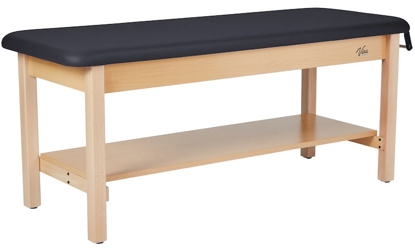 Aristo H-Brace Table With Shelf，27'', Flat Mattress,Black