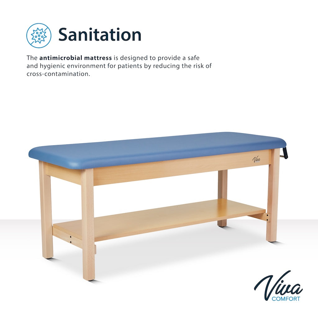 Aristo H-Brace Table With Shelf，27'', Flat Mattress,Blue