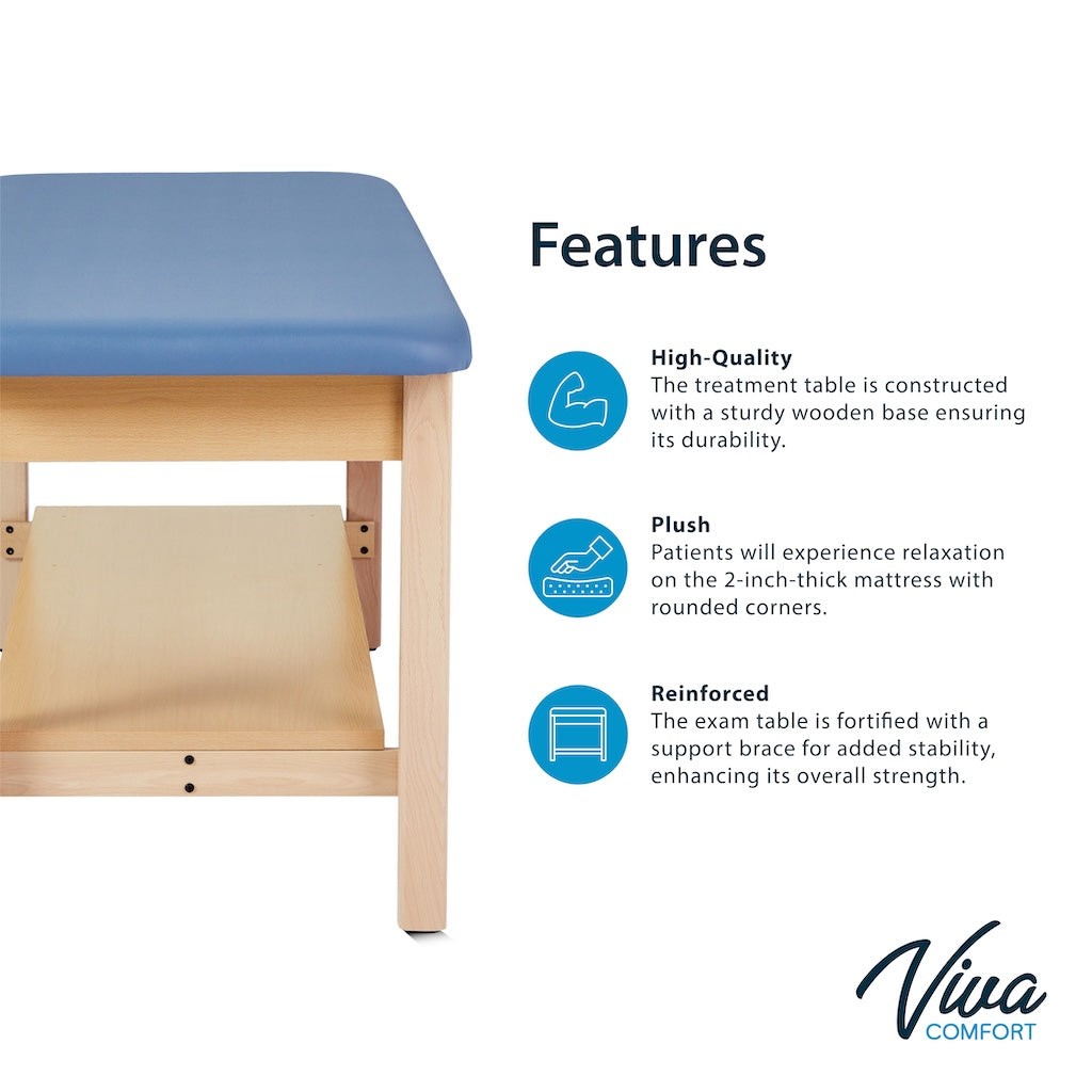 Aristo H-Brace Table With Shelf，27'', Flat Mattress,Blue