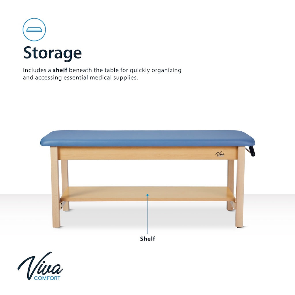 Aristo H-Brace Table With Shelf，27'', Flat Mattress,Blue