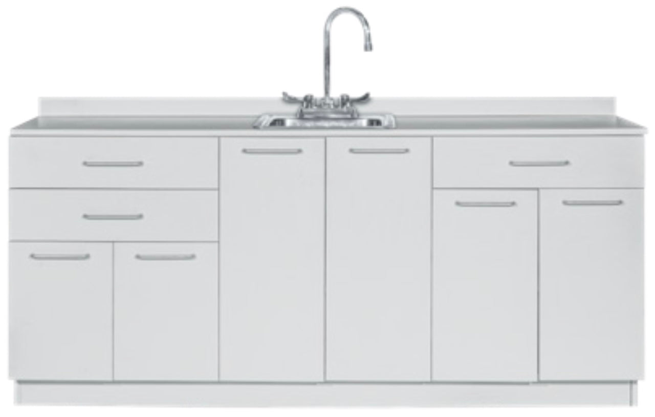 VivaComfort 72 inch Base Cabinet with Center Sink Cutout - Grey