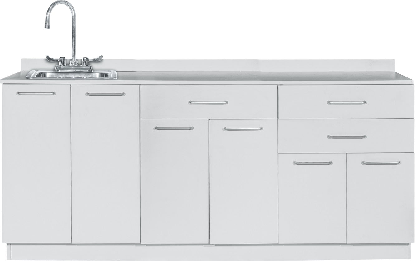 VivaComfort 72 inch Base Cabinet with Left Sink Cutout - Grey