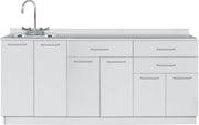 VivaComfort 72 inch Base Cabinet with Left Sink Cutout - Grey