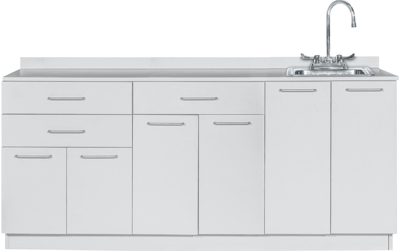 VivaComfort 72 inch Base Cabinet with RIght SInk Cutout - Grey