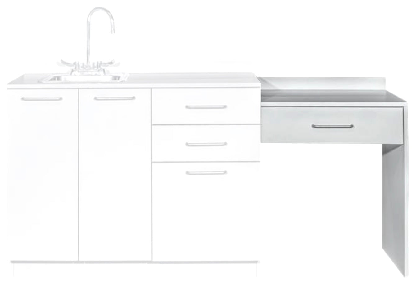 VivaComfort Side Desk for Base Cabinets, All Sizes - Grey