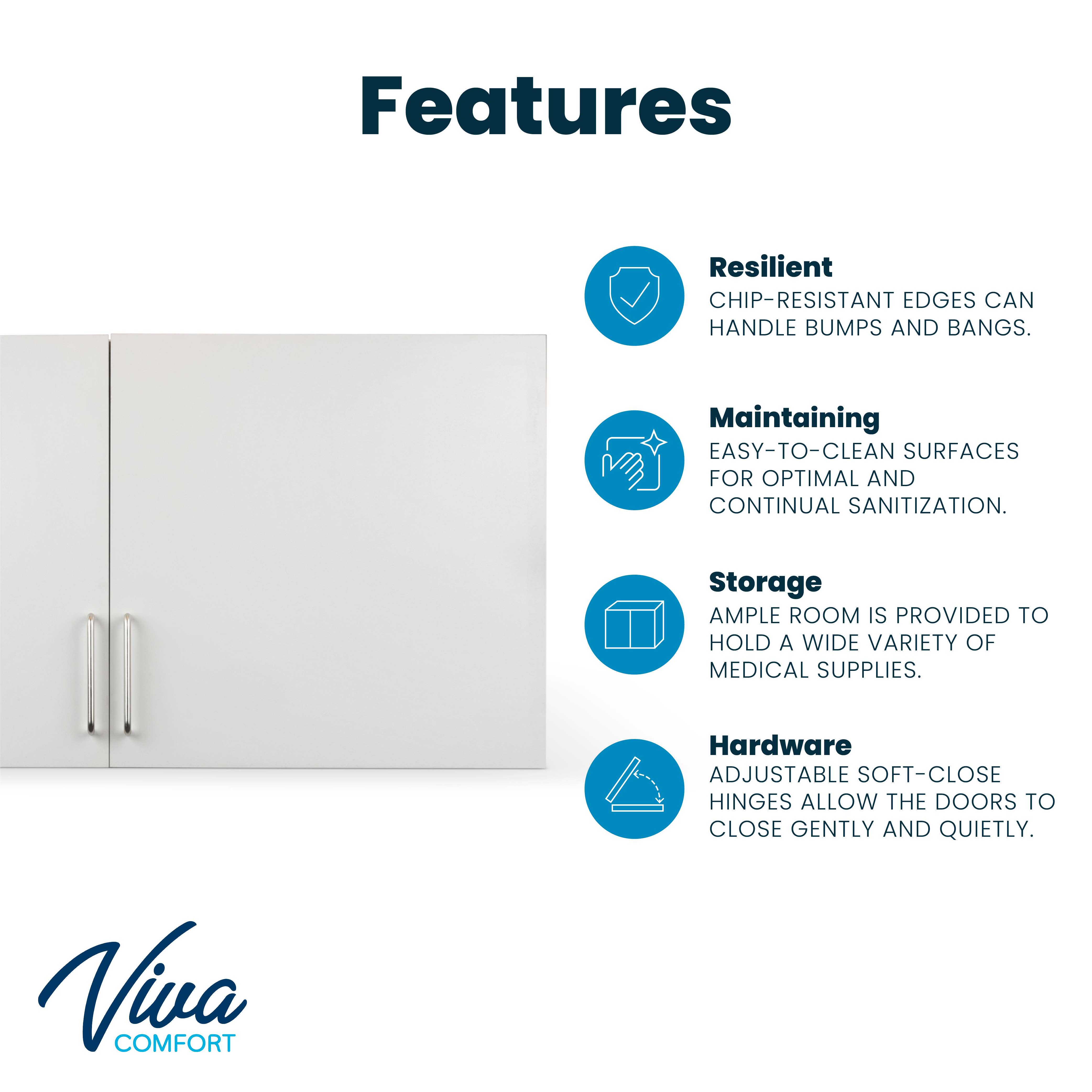 VivaComfort 48 Inch Wall Cabinet - Grey