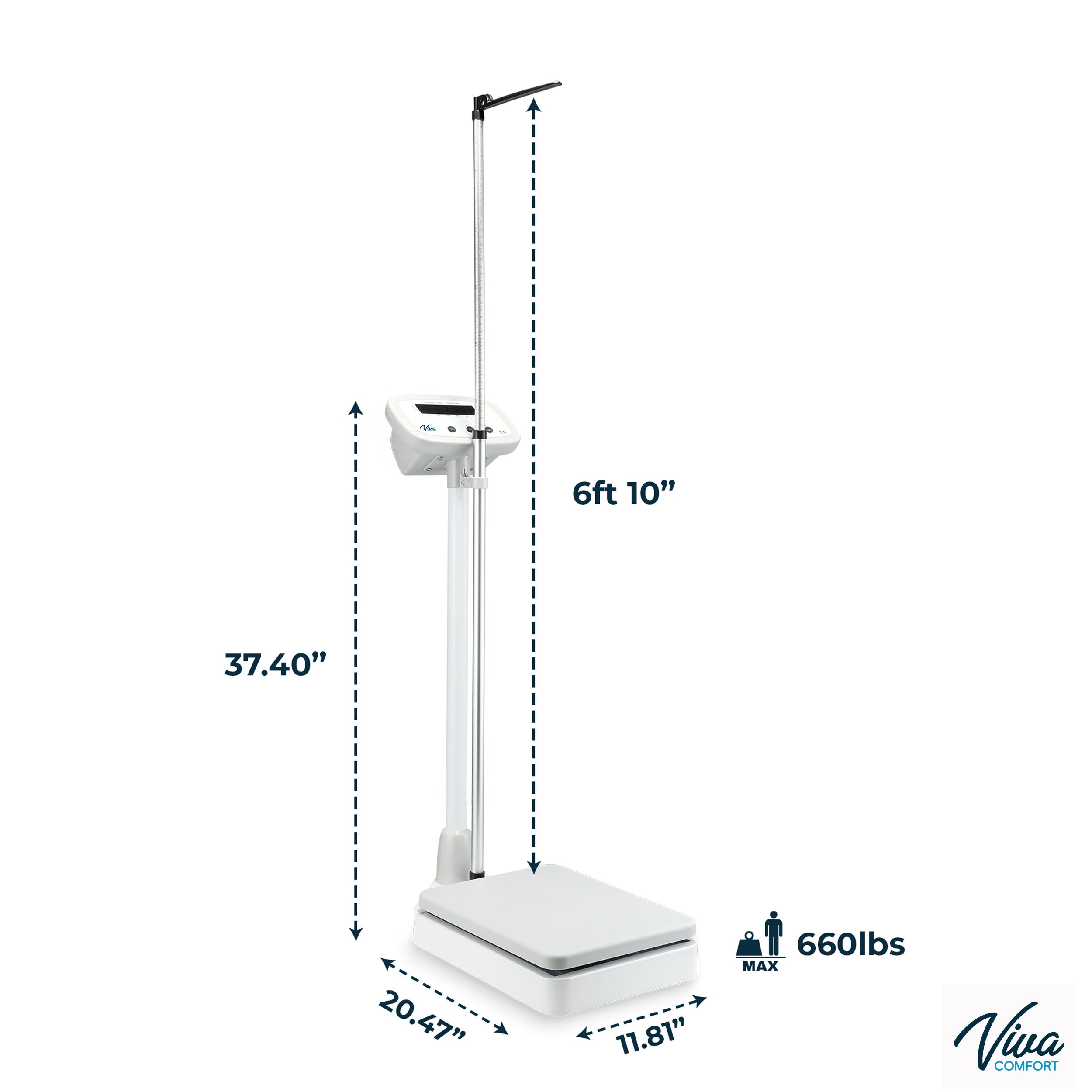 VivaComfort Digital Physician Scale with Height Rod