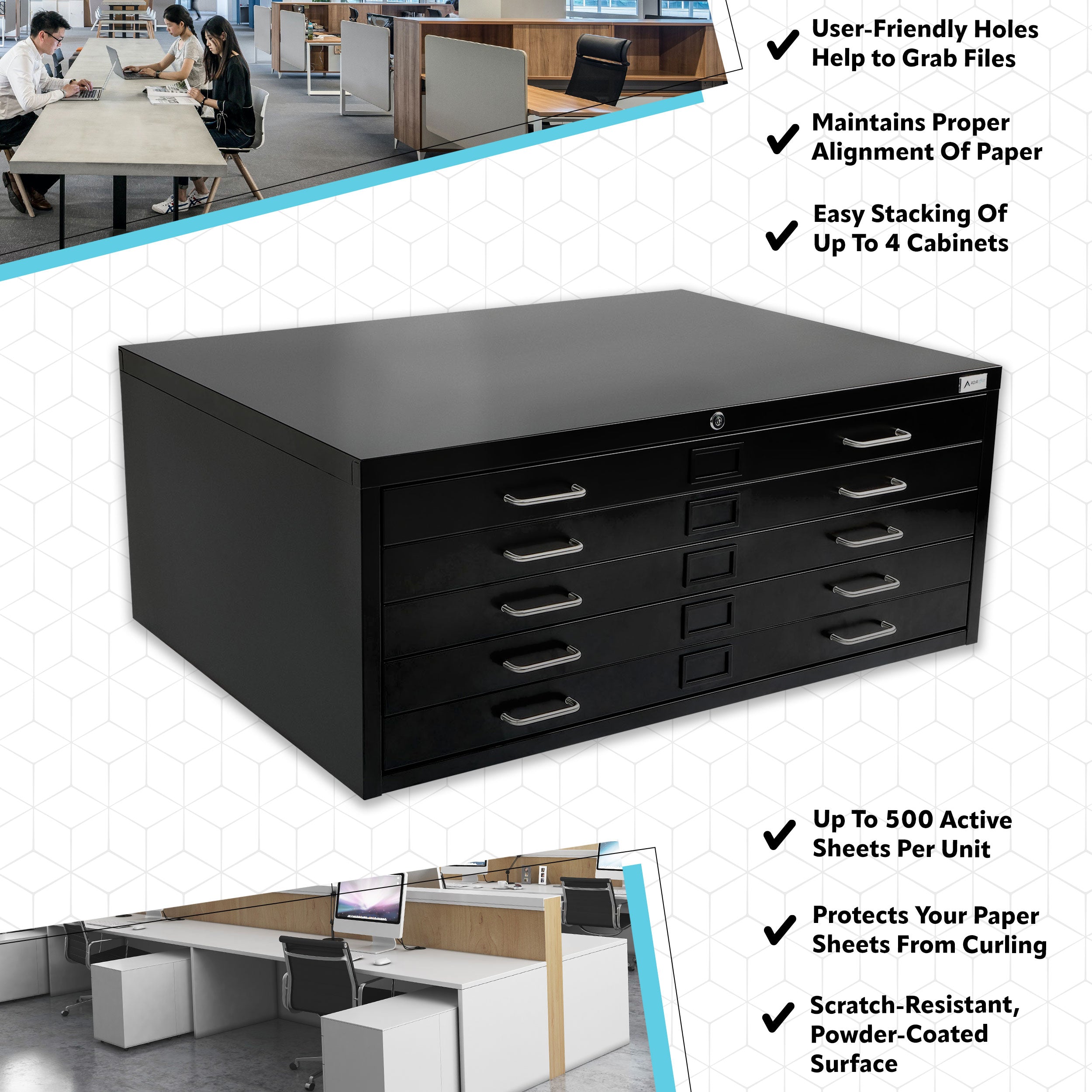 5 Drawer Blueprint File Cabinet for 20 x 36 Sheets